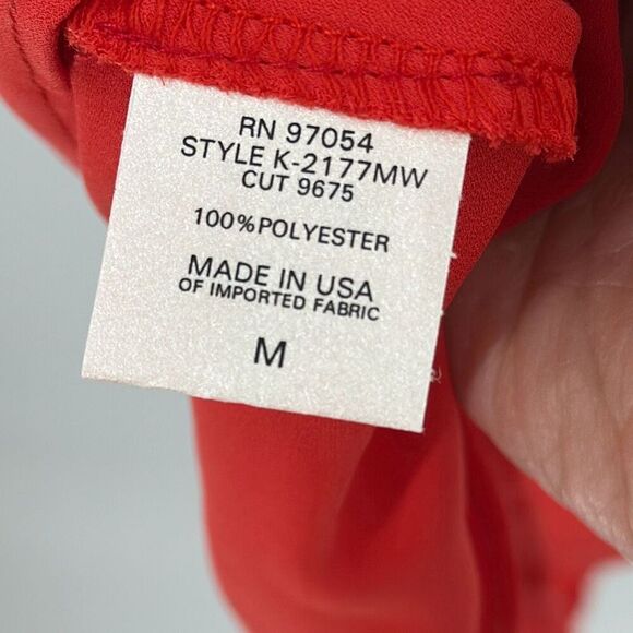 Krisa Womens One Shoulder Bias Midi Dress Red Medium NWT - Picture 8 of 10